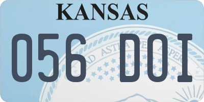 KS license plate 056DOI