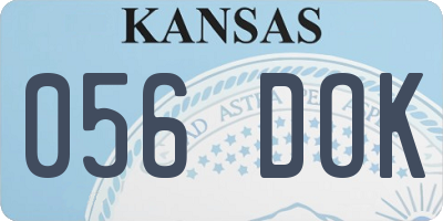 KS license plate 056DOK