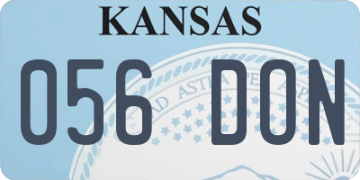 KS license plate 056DON
