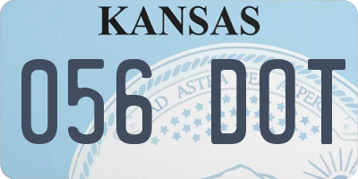 KS license plate 056DOT
