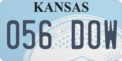 KS license plate 056DOW