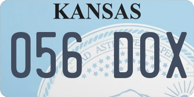 KS license plate 056DOX