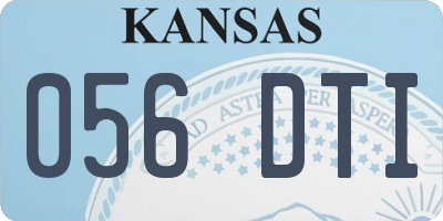 KS license plate 056DTI