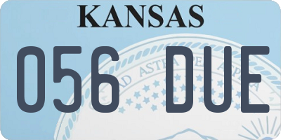 KS license plate 056DUE