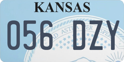 KS license plate 056DZY