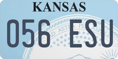 KS license plate 056ESU