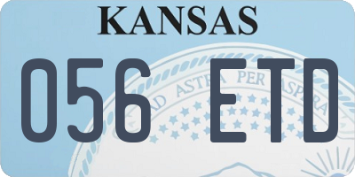 KS license plate 056ETD