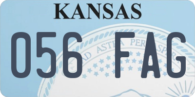 KS license plate 056FAG