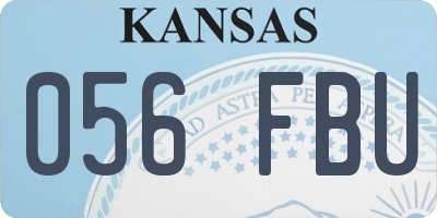 KS license plate 056FBU