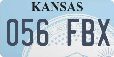 KS license plate 056FBX