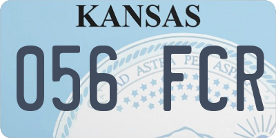 KS license plate 056FCR