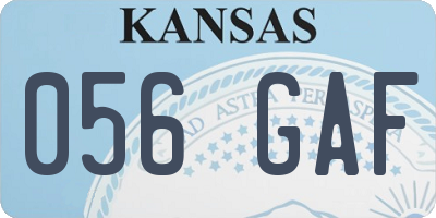 KS license plate 056GAF