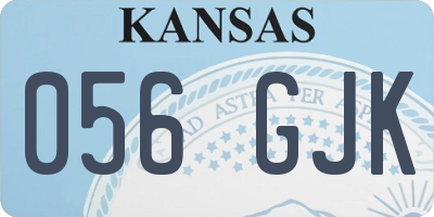 KS license plate 056GJK