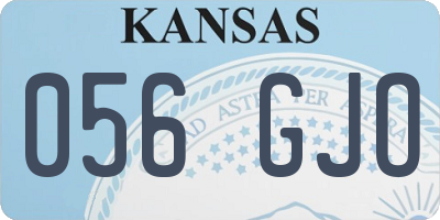 KS license plate 056GJO