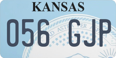 KS license plate 056GJP