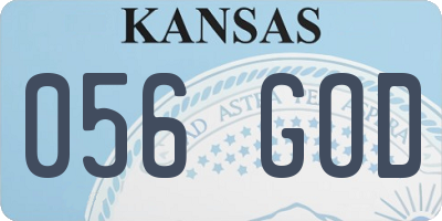 KS license plate 056GOD