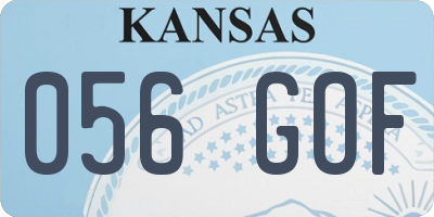 KS license plate 056GOF