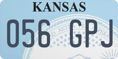 KS license plate 056GPJ
