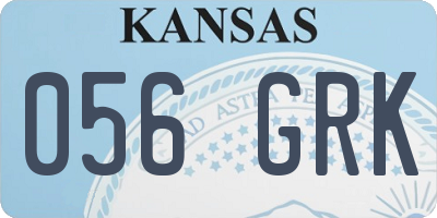 KS license plate 056GRK