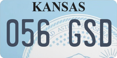 KS license plate 056GSD