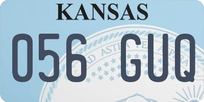 KS license plate 056GUQ