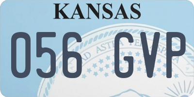 KS license plate 056GVP