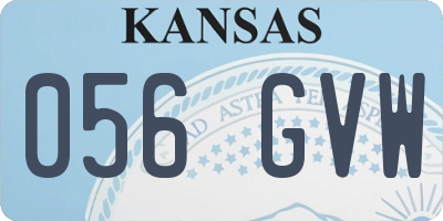 KS license plate 056GVW