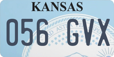 KS license plate 056GVX