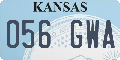 KS license plate 056GWA