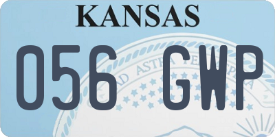KS license plate 056GWP