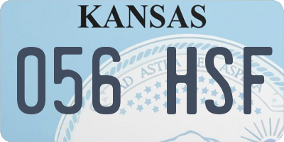 KS license plate 056HSF