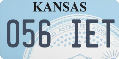 KS license plate 056IET