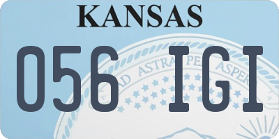 KS license plate 056IGI