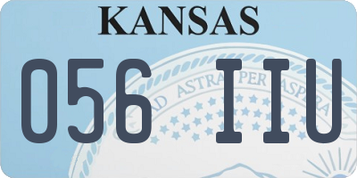 KS license plate 056IIU