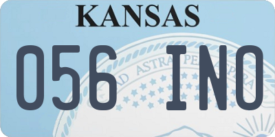 KS license plate 056INO