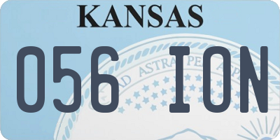 KS license plate 056ION