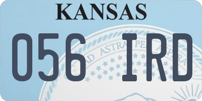 KS license plate 056IRD