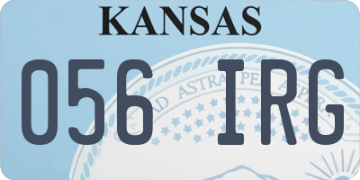 KS license plate 056IRG