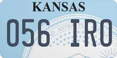 KS license plate 056IRO