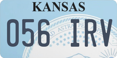 KS license plate 056IRV