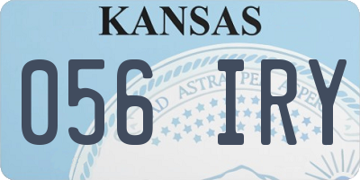 KS license plate 056IRY