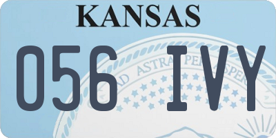 KS license plate 056IVY