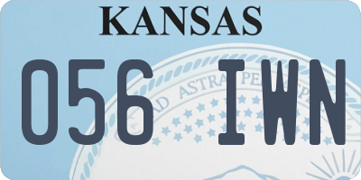 KS license plate 056IWN