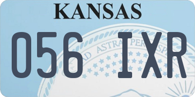 KS license plate 056IXR