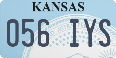 KS license plate 056IYS
