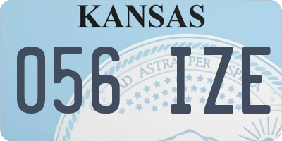 KS license plate 056IZE