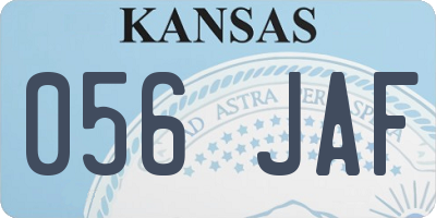 KS license plate 056JAF