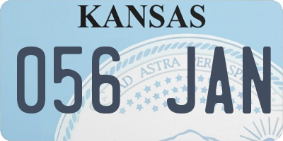 KS license plate 056JAN
