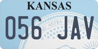 KS license plate 056JAV