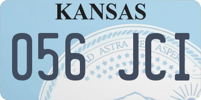 KS license plate 056JCI